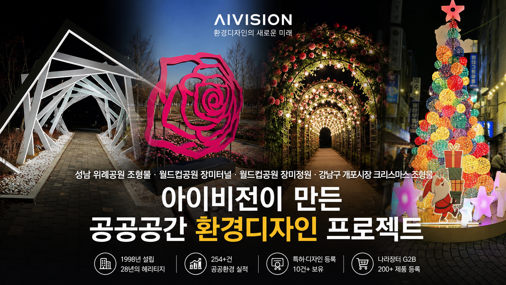 介绍Ivision环境设计项目，从城南Wirye公园的雕塑到世界杯公园的Jangmeter